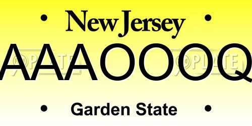 AAAOOOQ New Jersey License Plate