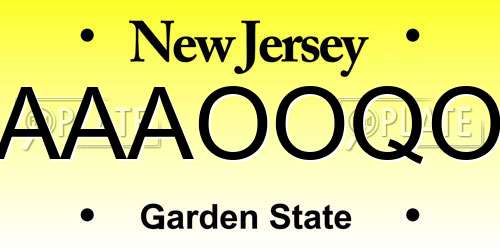 AAAOOQO New Jersey License Plate