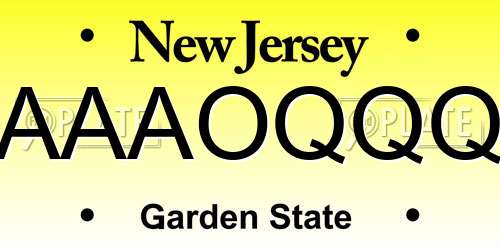 AAAOQQQ New Jersey License Plate