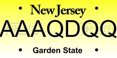 AAAQDQQ New Jersey License Plate