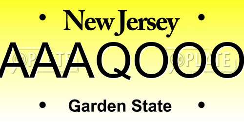 AAAQOOO New Jersey License Plate