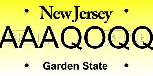 AAAQOQQ New Jersey License Plate