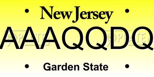 AAAQQDQ New Jersey License Plate