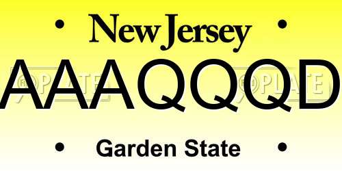 AAAQQQD New Jersey License Plate