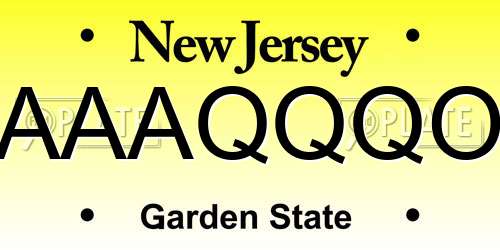 AAAQQQO New Jersey License Plate