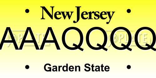 AAAQQQQ New Jersey License Plate