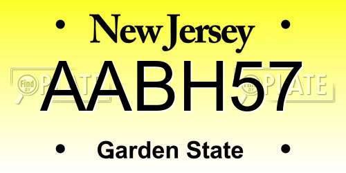 AABH57 New Jersey License Plate