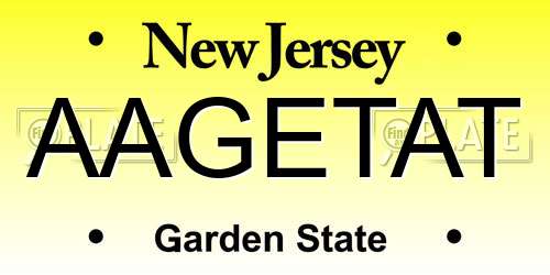 AAGETAT New Jersey License Plate