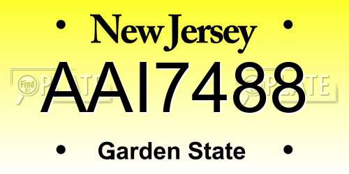 AAI7488 New Jersey License Plate