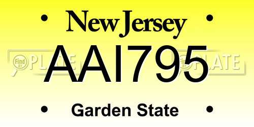 AAI795 New Jersey License Plate