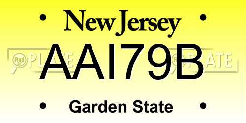 AAI79B New Jersey License Plate