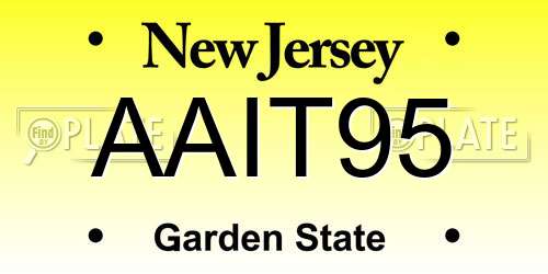 AAIT95 New Jersey License Plate