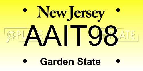 AAIT98 New Jersey License Plate
