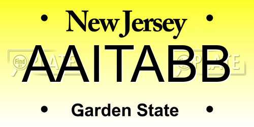 AAITABB New Jersey License Plate