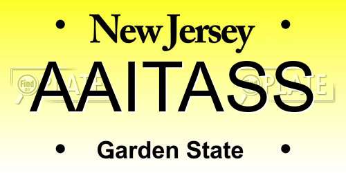 AAITASS New Jersey License Plate