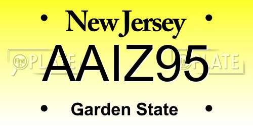 AAIZ95 New Jersey License Plate