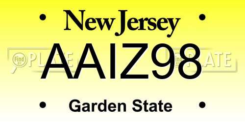AAIZ98 New Jersey License Plate