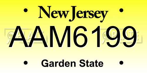 AAM6199 New Jersey License Plate
