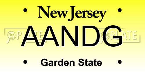 AANDG New Jersey License Plate