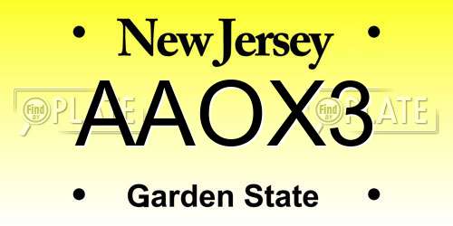 AAOX3 New Jersey License Plate