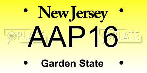 AAP16 New Jersey License Plate