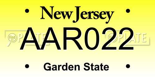 AAR022 New Jersey License Plate
