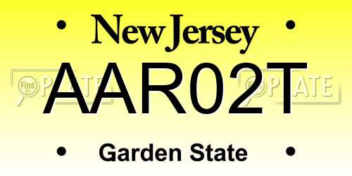 AAR02T New Jersey License Plate