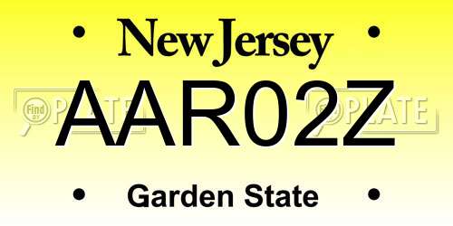AAR02Z New Jersey License Plate