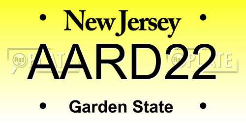 AARD22 New Jersey License Plate