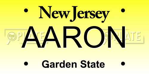 AARON New Jersey License Plate