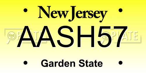 AASH57 New Jersey License Plate