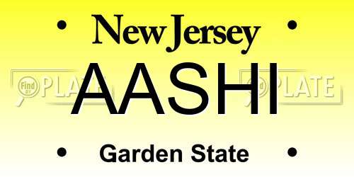AASHI New Jersey License Plate