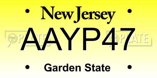 AAYP47 New Jersey License Plate