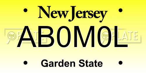 AB0M0L New Jersey License Plate