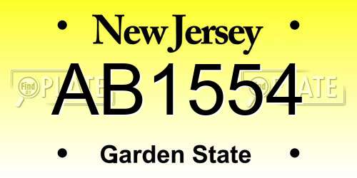 AB1554 New Jersey License Plate