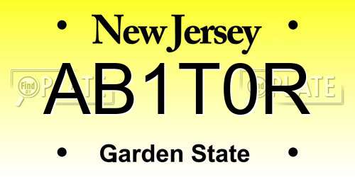 AB1T0R New Jersey License Plate