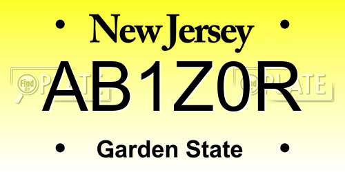 AB1Z0R New Jersey License Plate