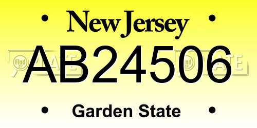 AB24506 New Jersey License Plate
