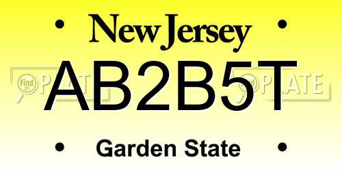 AB2B5T New Jersey License Plate