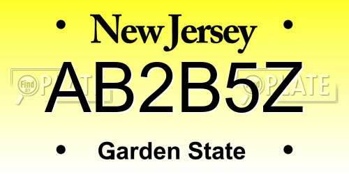 AB2B5Z New Jersey License Plate