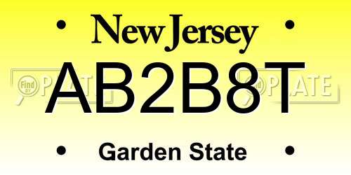 AB2B8T New Jersey License Plate