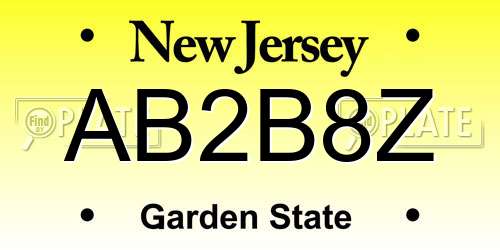 AB2B8Z New Jersey License Plate