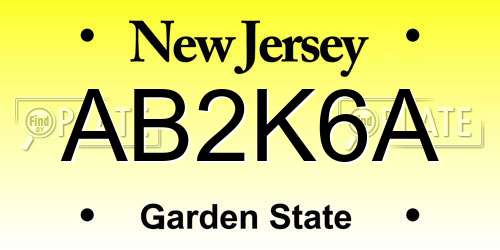 AB2K6A New Jersey License Plate