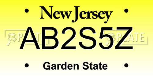 AB2S5Z New Jersey License Plate