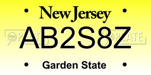 AB2S8Z New Jersey License Plate