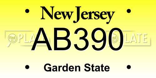 AB390 New Jersey License Plate
