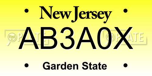 AB3A0X New Jersey License Plate