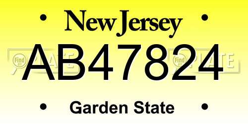 AB47824 New Jersey License Plate
