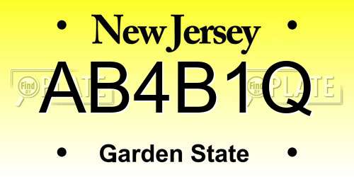 AB4B1Q New Jersey License Plate