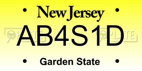 AB4S1D New Jersey License Plate